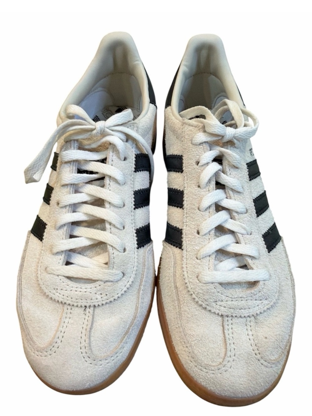 adidas Beige Suede Sneakers with Black Stripes - Picture 8 of 9